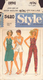 Style 3420 Sewing Pattern, Women's Jumpsuit and Dress, Size 12, Cut, Complete