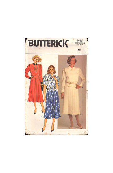 Butterick 3463 Sewing Pattern Top Skirt Size 8 or Size 12 Uncut Factory Folded