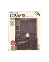 McCall's 3464 Sewing Pattern, Window Treatments, One Size, Uncut, Factory Folded