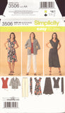 Simplicity 3506 Sewing Pattern Dress, Top, Skirt, Pants, Jacket, Belt, Size 10-18, Uncut, Factory Folded