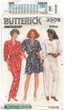 Butterick 3508 Tapered or Flared Jumpsuit in Two Lengths with Long or Short Sleeves, Uncut, Factory Folded Sewing Pattern Size 14-18