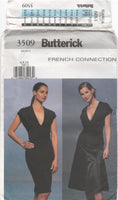 Butterick 3509 Close Fitting, Deep V-Neckline Dress or Top and Skirt, Uncut, Factory Folded, Sewing Pattern Size 6-10