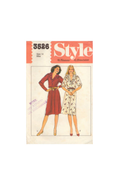 Style 3526 Sewing Pattern, Dress, Size 14, Cut, Complete