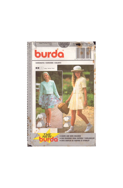 Burda 3556 Sewing Pattern, Jacket and Skirt, Size 10-12 13jun-15jun, Uncut, Factory Folded