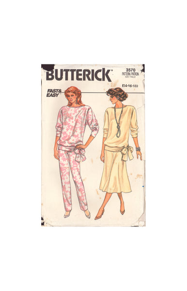 Butterick 3570 Sewing Pattern, Top, Skirt and Pants, Size 16, Cut, Incomplete