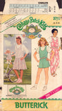 Butterick 3717 Sewing Pattern, Girls' Jumper, Jumpsuit, Top & Transfer, Size 4-5-6, Partially Cut, Complete