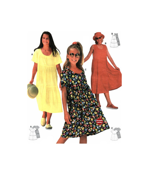 Burda 3811 Teen or Tween Loose Fitting Tiered Summer Dress, Uncut, Factory Folded, Sewing Pattern Size 11-16