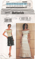 Butterick 3859 Chetta B Princess Seam Top and Tiered Skirt in Two Lengths, Partially Cut, Complete Sewing Pattern (see description)