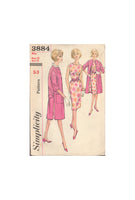 Simplicity 3884 Sewing Pattern, Dress and Coat, Size 12, Cut, Complete