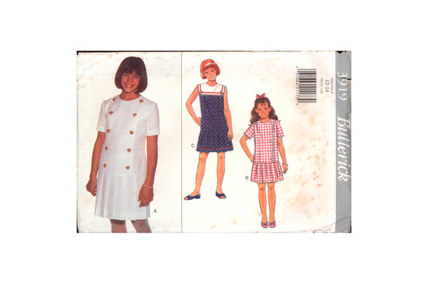 Butterick 3919 Sewing Pattern Girls' Dress Size 12-14 Uncut Factory Folded