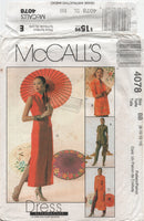 McCall's 4078 Cheongsam Top, Dress, Duster and Pants, Uncut, Factory Folded Sewing Pattern Size 8-14