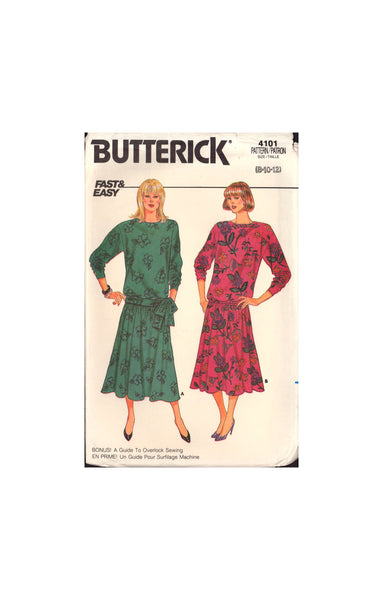 Butterick 4101 Sewing Pattern Dress Size 8-10-12 Uncut Factory Folded