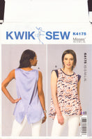 Kwik Sew 4175 Sewing Pattern, Misses' Tops, Size XS-S-M-L-XL, Uncut, Factory Folded