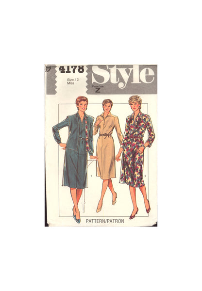 Style 4178 Sewing Pattern Women's Jacket Dress Size 12 Uncut Factory Folded