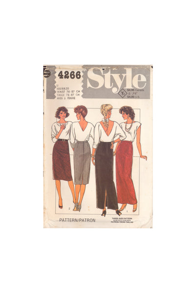 Style 4266 Sewing Pattern, Skirts, Size 16-18-20, Uncut, Factory Folded