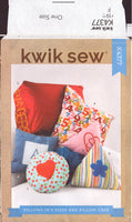 Kwik Sew 4377 Sewing Pattern, Pillows and Pillow Case, One Size, Uncut, Factory Folded