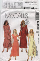 McCall's 4509 Fitted Dress with Sleeve Variations and Front Drape Interest, Uncut, Factory Folded, Sewing Pattern Size 8-14