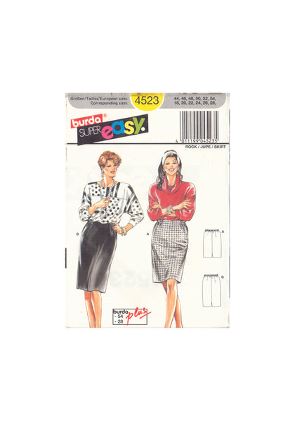 Burda 4523 Sewing Pattern, Skirt, Size 18-28, Uncut, Factory Folded