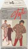 Style 4533 Shirt or Shirtdress with Shirttail Hem, Uncut, Sewing Pattern Size 10-14