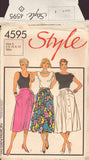 Style 4595 Sewing Pattern, Button-Front Skirts, Size 8-12, Uncut, Factory Folded