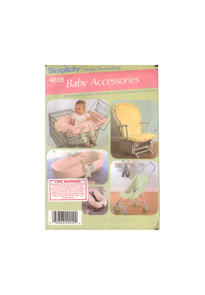 Simplicity 4636 Sewing Pattern, Baby Room Items, Partially Cut, Complete