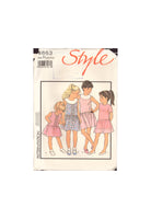 Style 4663 Sewing Pattern, Girls' Dress, Size 2-3-4, Uncut, Factory Folded