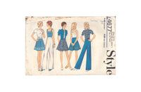 Style 4677 Sewing Pattern, Junior/Teen's Skirt, Pants, Blouse and Top, Size 13/14, Cut, Complete