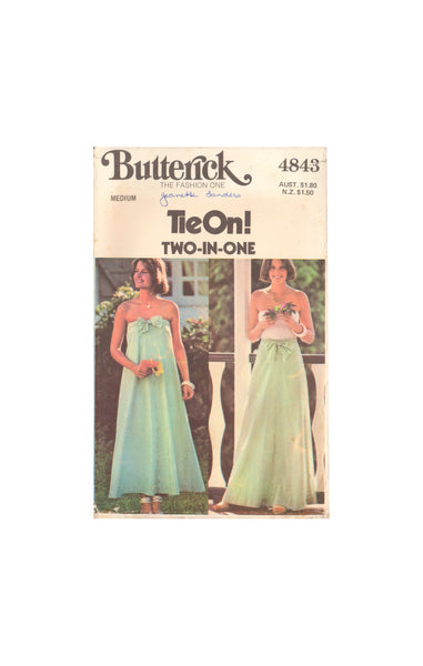 Butterick 4843 Sewing Pattern, Skirt or Dress, Size 12-14, Cut, Complete