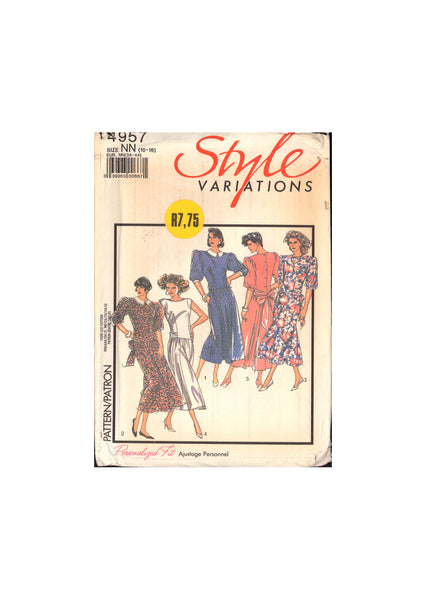 Style 4957 Dress, Sewing Pattern Size 10-16 Uncut Factory Folded