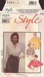 Style 4964 Sewing Pattern, Set of Blouses, Size 12-14-16, Cut, Complete