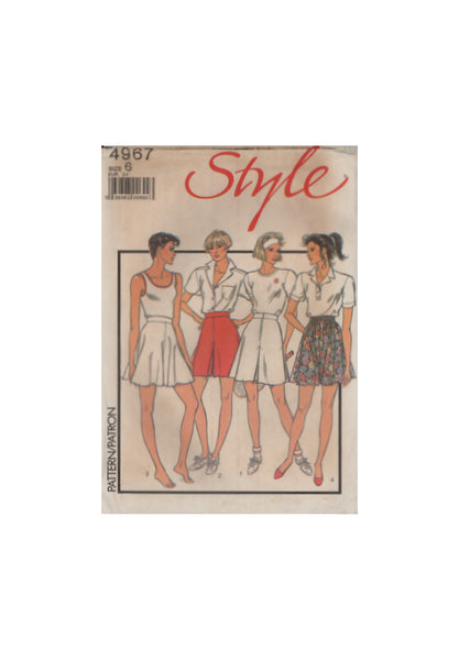 Style 4967 Sewing Pattern, Set of Culottes, Size 6, Partially Cut, Complete