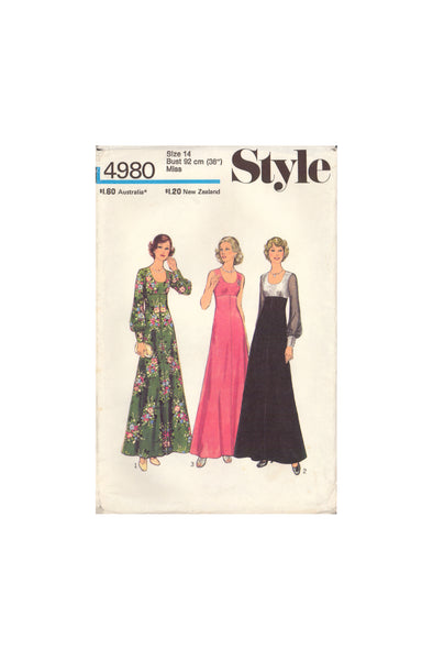 Style 4980 Sewing Pattern, Women's Dress, Size 14, Cut, Complete