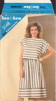 See&Sew 5148 Sewing Pattern, Women's Top and Skirt, Size 8-14, Cut, Compete