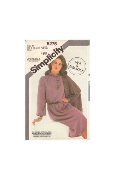 Simplicity 5276 Sewing Pattern, Dress and Shawl, Size 16-18-20, Cut, Complete