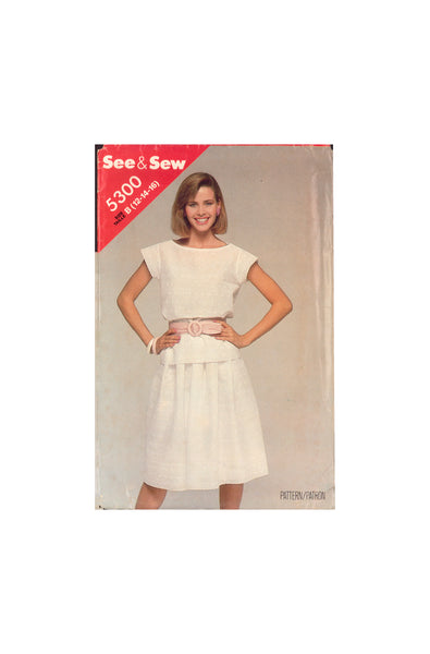 See&Sew 5300 Sewing Pattern, Skirt and Top, Size 12-14-16, Uncut, Factory Folded