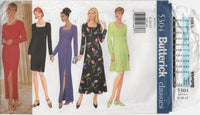 90s Sewing Pattern: Butterick 5304 Lined, A-Line, Empire Waist Evening Dress in Two Lengths, Uncut, Factory Folded, Size 8-12