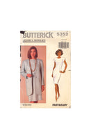 Butterick 5352 Sewing Pattern, Jacket and Dress, Size 18-20-22, Uncut, Factory Folded