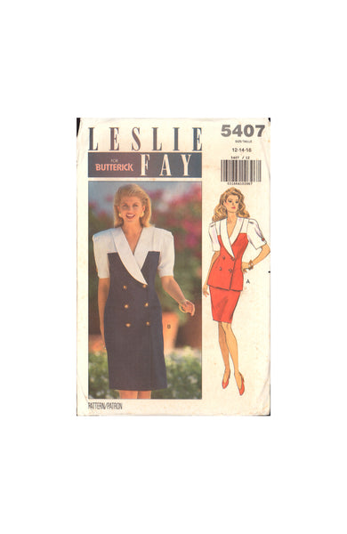 Butterick 5407 Sewing Pattern Top Dress Skirt Size 12-14-16 or 6-8-10 Uncut Factory Folded