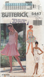 Butterick 5447 Fitted or Drop Waist Flared Evening/Party Dress, Uncut, Factory Folded Sewing Pattern Size 6-12