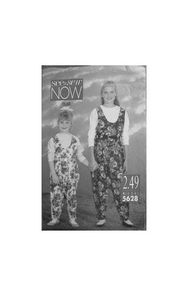 See&Sew 5628 Sewing Pattern Girls' Jumpsuit Top Size 7-8-10 Uncut Factory Folded