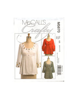 McCall's Crafty 5670 Semi-Fitted Embellished Jacket with Neckband and Sleeve Variations, Uncut, Factory Folded, Sewing Pattern Size 6-12