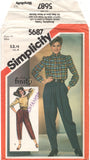 Simplicity 5687 Ricky for Finity Loose Fitting Pants in Two Lengths, Uncut, Factory Folded Sewing Pattern Size 14