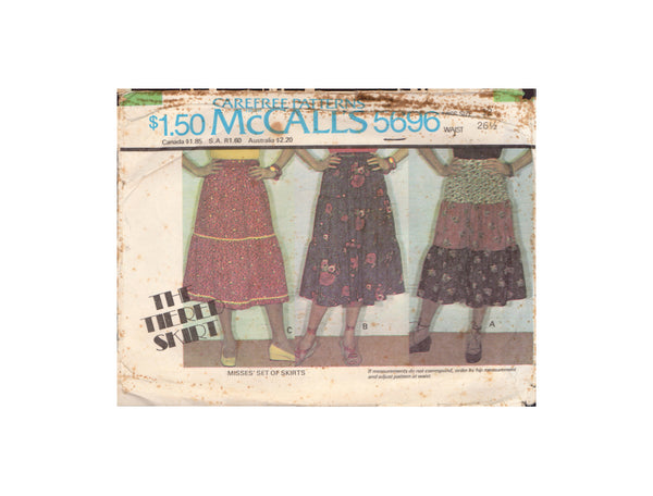 McCall's 5696 Sewing Pattern, Set of Skirts, Size 12, Cut, Complete