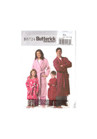 Butterick 5724 Sewing Pattern Children's Women's Men's Robe Belt Size 3-8 Uncut Factory Folded