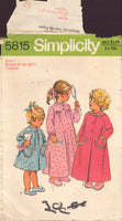 Simplicity 5815 Sewing Pattern, Toddlers' Robe and Nightgown, Size 1, Cut, Complete