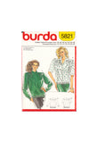 Burda 5821 Sewing Pattern, Blouses, Size 10-20, Uncut Factory Folded