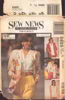 McCall's 5855 Sewing Pattern, Misses' Cardigan & Blouse, Size 20-22-24, Uncut, Factory Folded