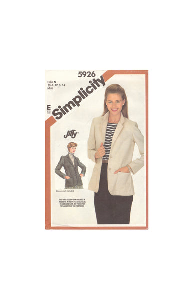 Simplicity 5926 Sewing Pattern, Women's Jacket, Size 10-12-14, Cut, Complete