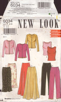 New Look 6034 Sewing Pattern Top, Skirt and Pants, Size 8-18, Uncut, Factory Folded