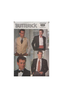 Butterick 6098 Sewing Pattern, Men's Ties, Cummerbund, Bow Tie and Vest, One Size, Cut, Complete